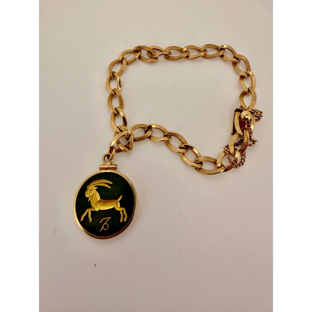Rare Capricorn Zodiac Jadite 1960s Charm/Pendant - Charm Bracelet